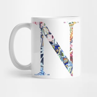 Barcelona Gaudi Mosaic Letter N Nu Sorority Letter Mug